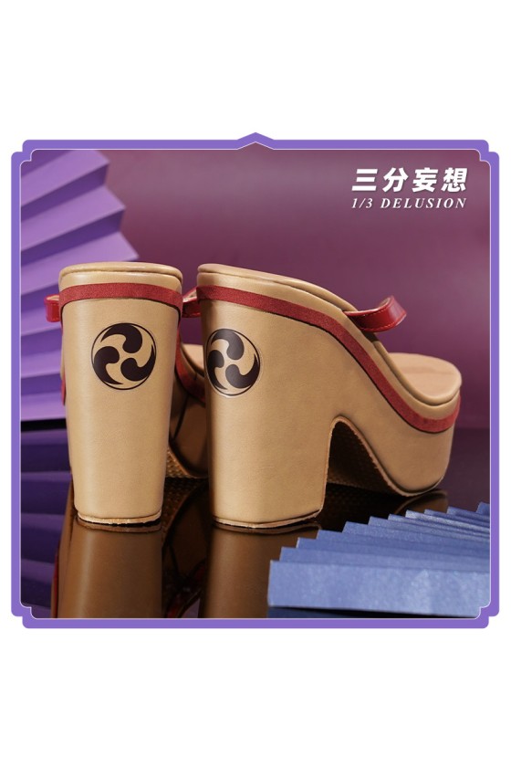 1/3 Delusion Genshin Impact Raiden Ei Shogun Japanese Geta Sandals Cosplay Shoes